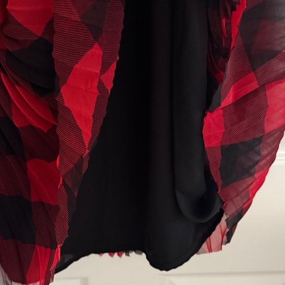 Talbots Red and Black Checkered Midi Dress - Picture 5 of 6